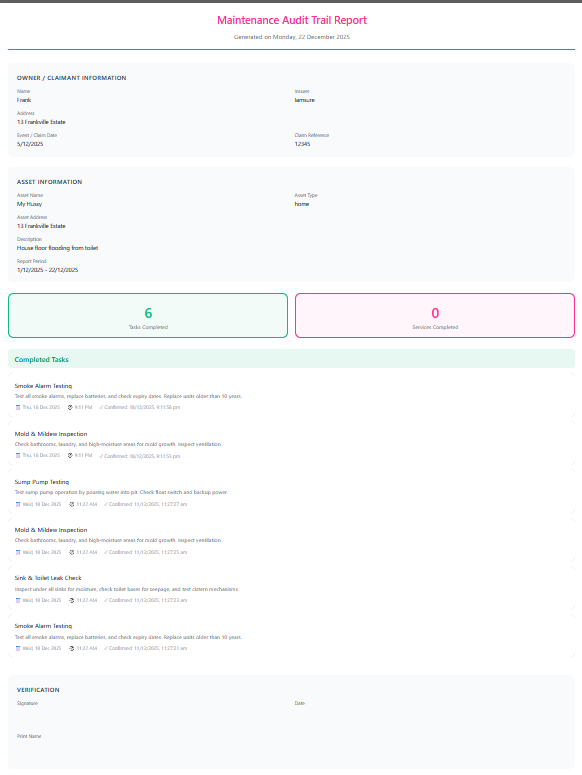 Generate audit reports